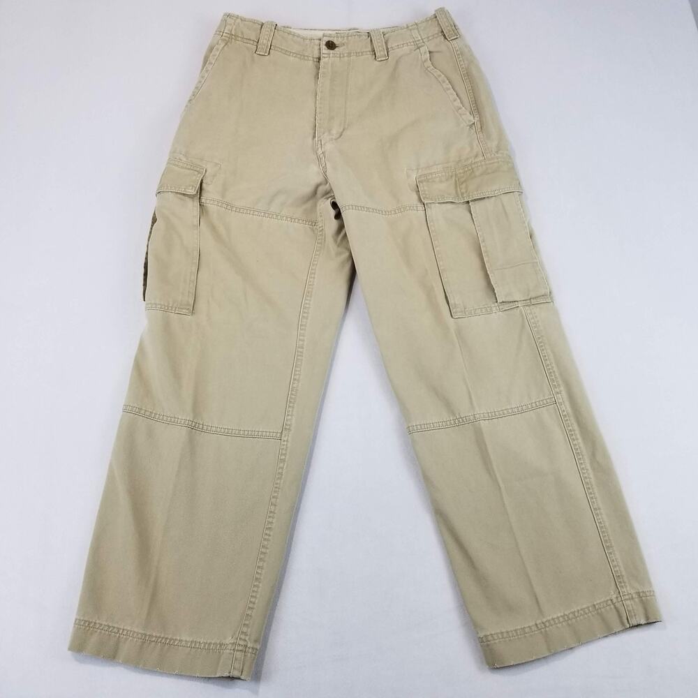 Abercrombie Cargo Pants Mens 30 Beige Utility Y2K Baggy Cotton Workwear